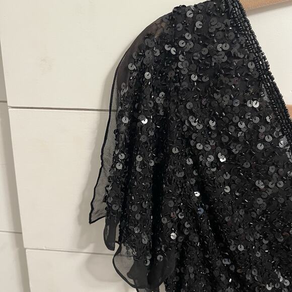 Vintage Adrianna Papell Sequin Top Black Size L - Picture 4 of 15